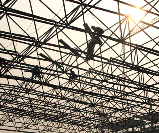 图们厂房网架安装